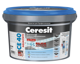 Ceresit СЕ 40 Aquastatic. Эластичная водоотталкивающая затирка для швов