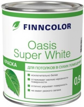 Супербелая краска для потолков в сухих помещениях OASIS SUPER WHITE