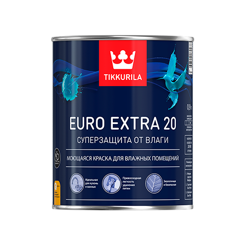 Моющаяся краска для влажных помещений Тиккурила Евро Экстра 20 - Tikkurila Euro Exstra 20